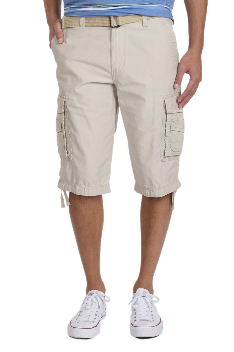 Unionbay Men's Cordova Belted Messenger Cargo Short - Reg and Big and Tall Sizes, Sand, 38
